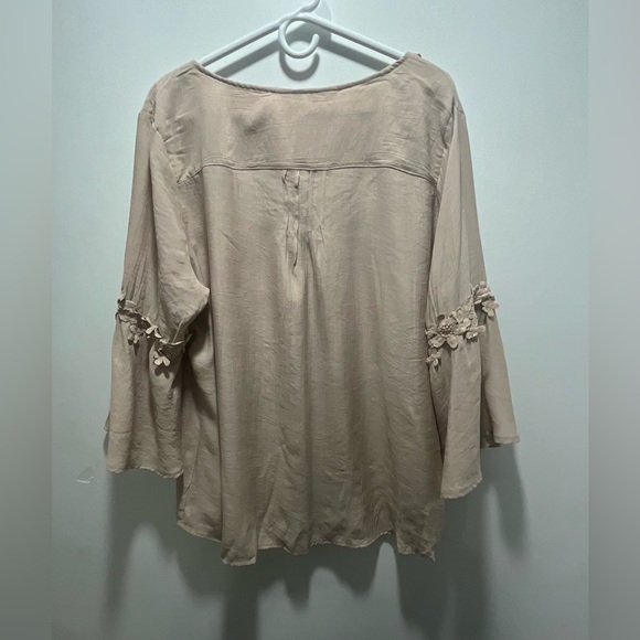 NY Collection Women's Beige Top size XL - Picture 2 of 7